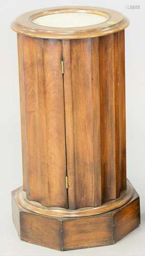 Reproduction mahogany pot Stand, with marble top, ht.