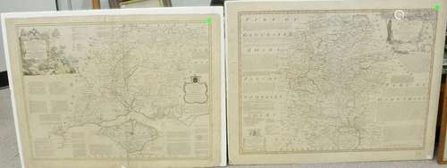 Group of three maps to include framed Magna Britannia