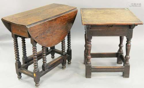 Two piece lot to Include Jacobean Gateleg drop leaf