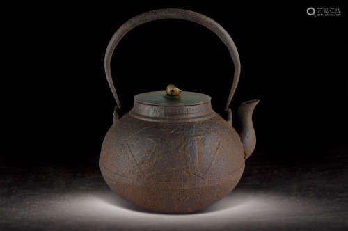 十九世紀  詩文鐵壺