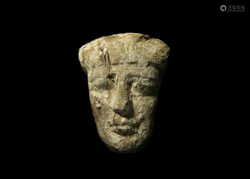 Egyptian Wooden Sarcophagus Face Mask