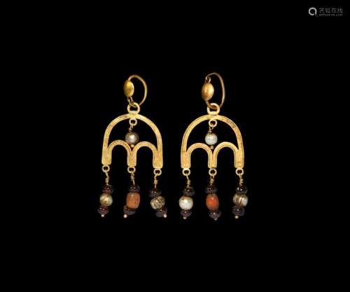 Egyptian Gold Earring Pair