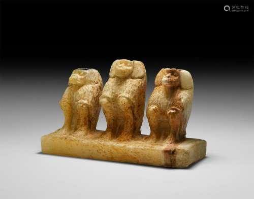 Egyptian Triple Baboon Kohl Pot
