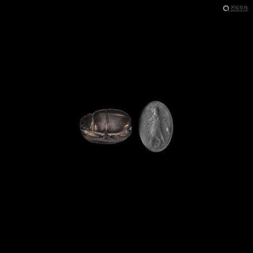 Egyptian Haematite Scarab with Taweret