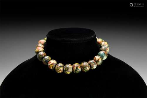 Roman Style Mosaic Glass Bead Group