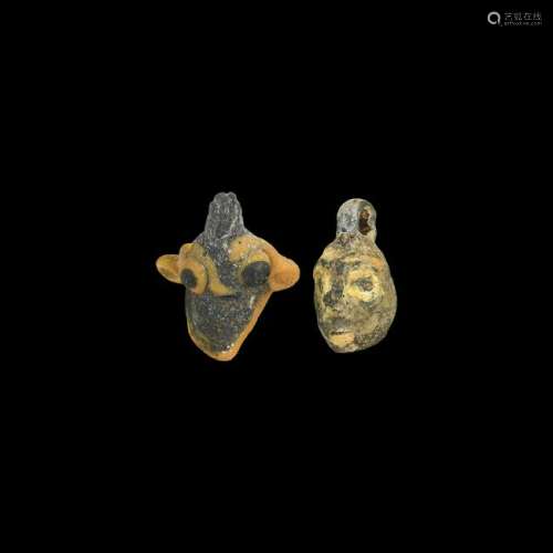 Phoenician Comic Face Pendant Group