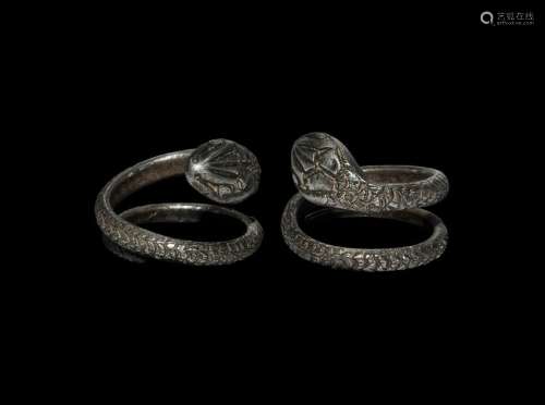 Romano-Egyptian Silver Snake Ring