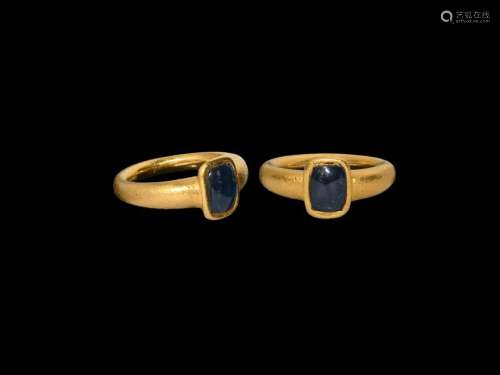 Roman Gold Ring with Sapphire