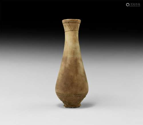 Egyptian Alabaster Piriform Vessel