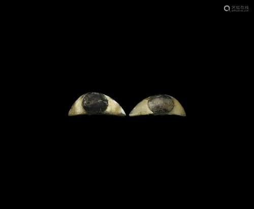 Egyptian Mummy Eye Inlay Pair