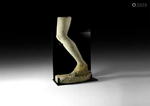 Roman Marble Leg and Foot on Base