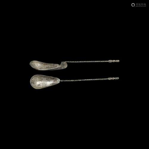 Byzantine Silver Spoon with Cross