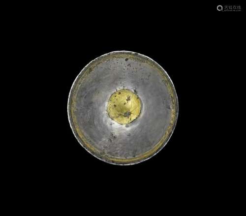 Greek Hellenistic Gilt Silver Plate with Inscription