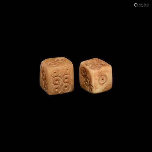 Roman Bone Dice Pair