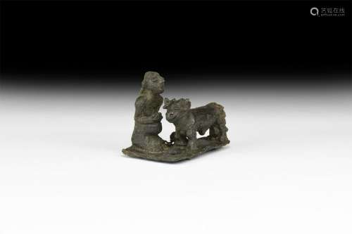 Kneeling Priest with Sacred Bull Statuette