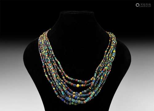 Roman Mixed Glass Bead Necklace Group