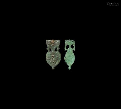 Roman Strap End Pair