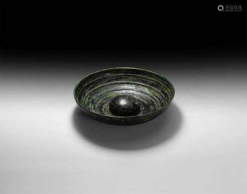 Western Asiatic Luristan Bowl with Concentric Ribs
