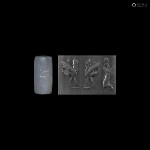 Western Asiatic Cylinder Seal with Bearded Heads