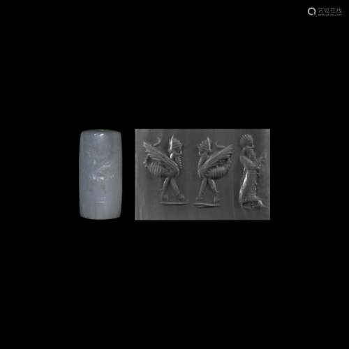 Western Asiatic Cylinder Seal with Bearded Heads