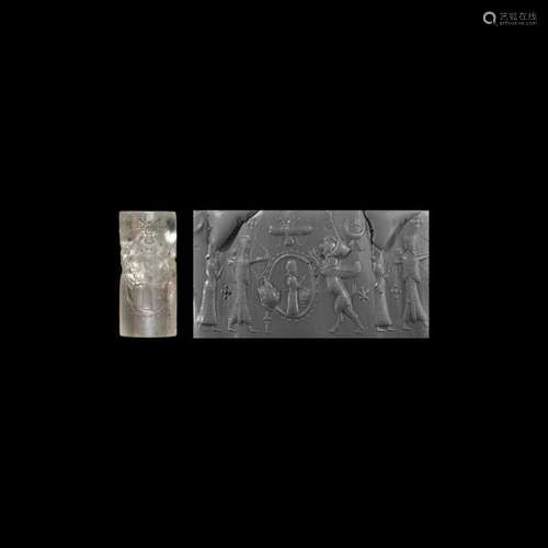 Cylinder Seal with Achaemenid King / Worship Scene