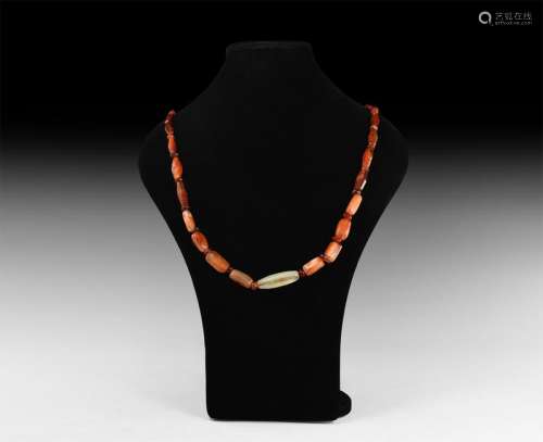 Roman and Other Carnelian Bead Necklace