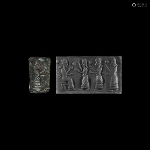 Western Asiatic Cylinder Seal with Court Scene