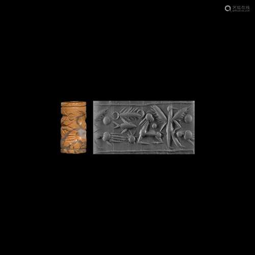 Western Asiatic Cylinder Seal with Beasts