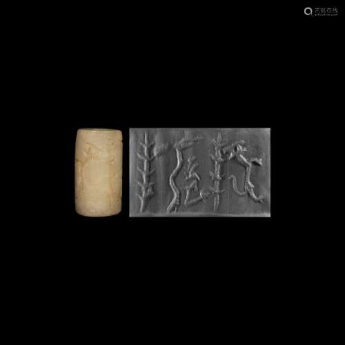 Sumerian Cylinder Seal with Serpent and Canine