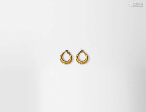 Roman Gold Hoop Earring Pair