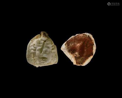 Roman Glass Head of Bacchus