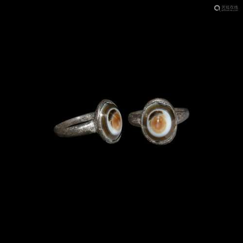 Roman Silver Ring with Agate Gemstone