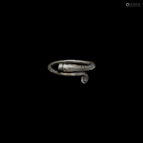 Roman Silver Snake-Headed Ring