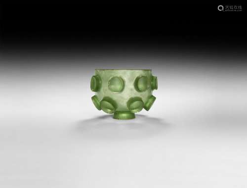 Western Asiatic Sassanian Green Glass Cup