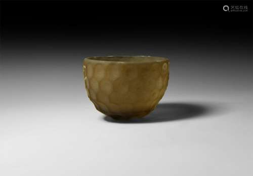 Western Asiatic Amber Cut-Glass Cup