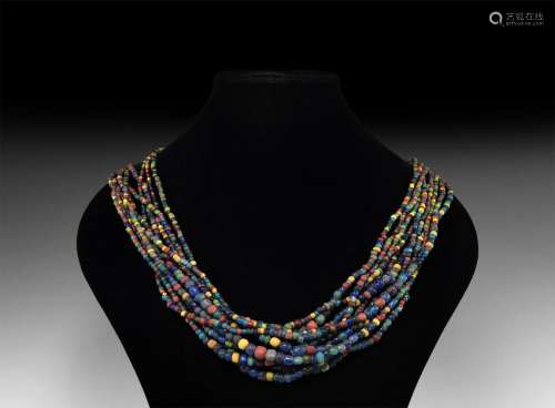 Roman Mixed Glass Bead Necklace Group