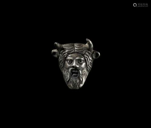 Roman Silver Achelous Head Mount