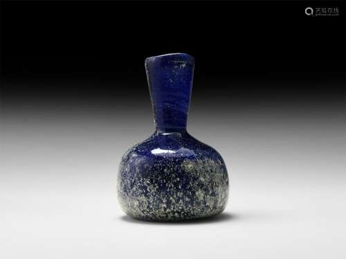 Roman Deep Blue Glass Flask