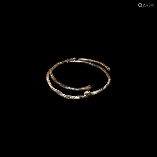 Roman Silver Coiled Bracelet