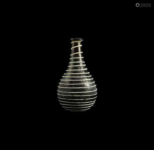 Roman White Trailed Aubergine Bottle