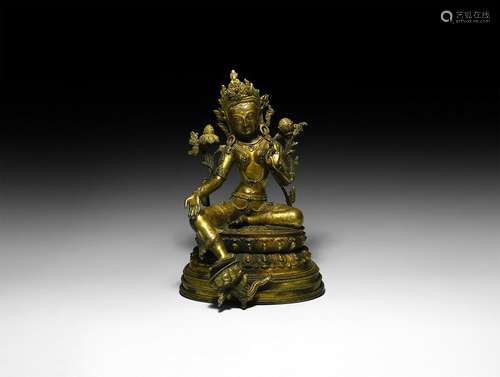 Sino-Tibetan Gilt Arya Tara Statuette