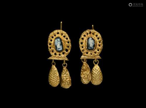 Roman Gold and Cameo Earrings
