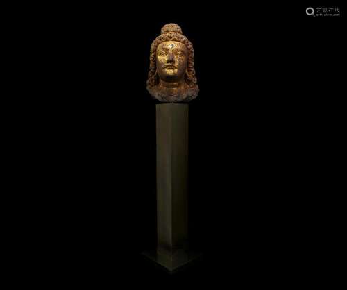 Gandharan Gilded Head of Prince Siddhartha