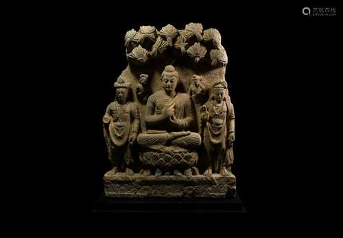 Large Gandharan Buddha Frieze Section