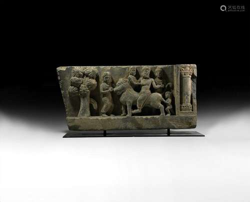 Gandharan Frieze with Lion-Rider