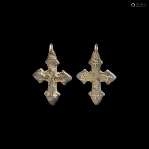 Byzantine Gilt Silver Cross Pendant