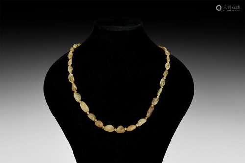 Roman Yellow Citrine Bead Necklace