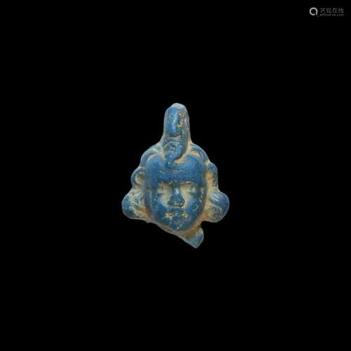 Roman Blue Glass Eros Pendant