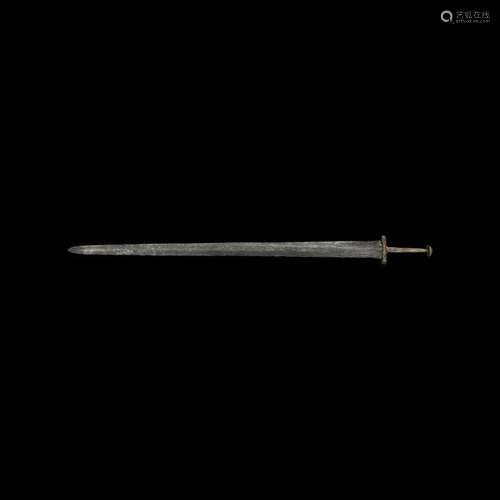 Viking Sword with Copper Inlaid Cross-Guard