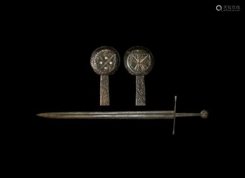 Medieval Longsword with Heraldic Pommel